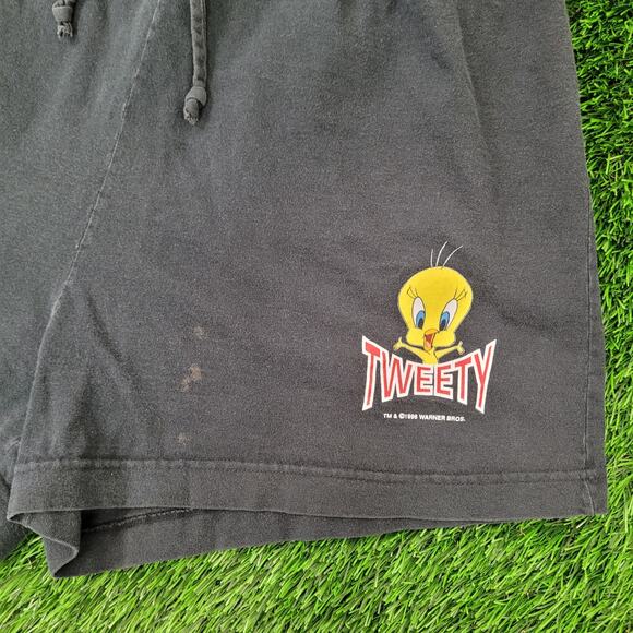 Vintage 1996 Looney-Tunes Tweety Sweat Shorts Womens M USA - Picture 8 of 16